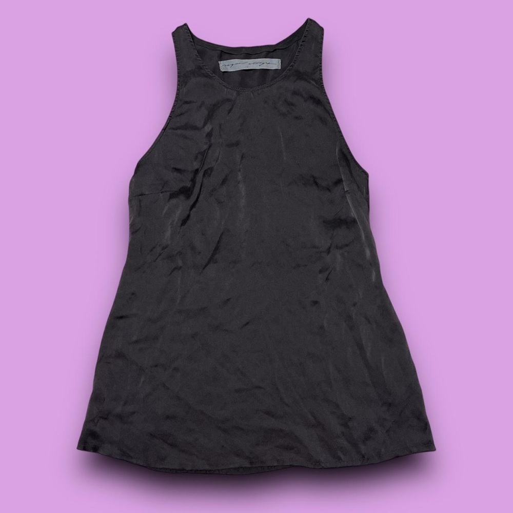 Raquel Allegra Black Silk Sleeveless Blouse Size 1 Elegant Office Siren
